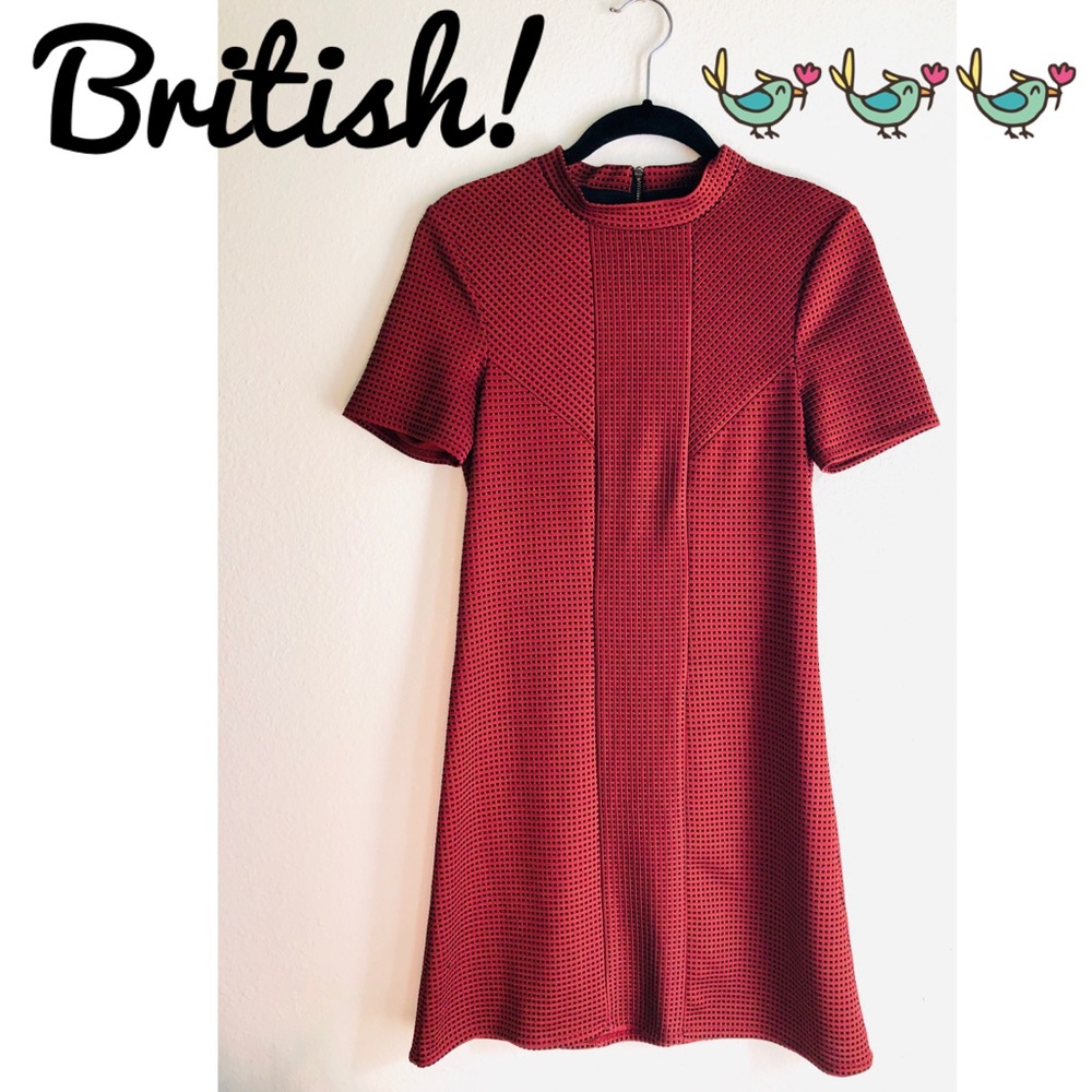 BRITISH!🇬🇧Topshop Women’s 1960s Style Checked Mini (Shift Style) Dress💚 - Picture 11 of 11
